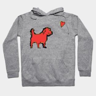 Valentines Day Cute Dog Found Red Heart Hoodie